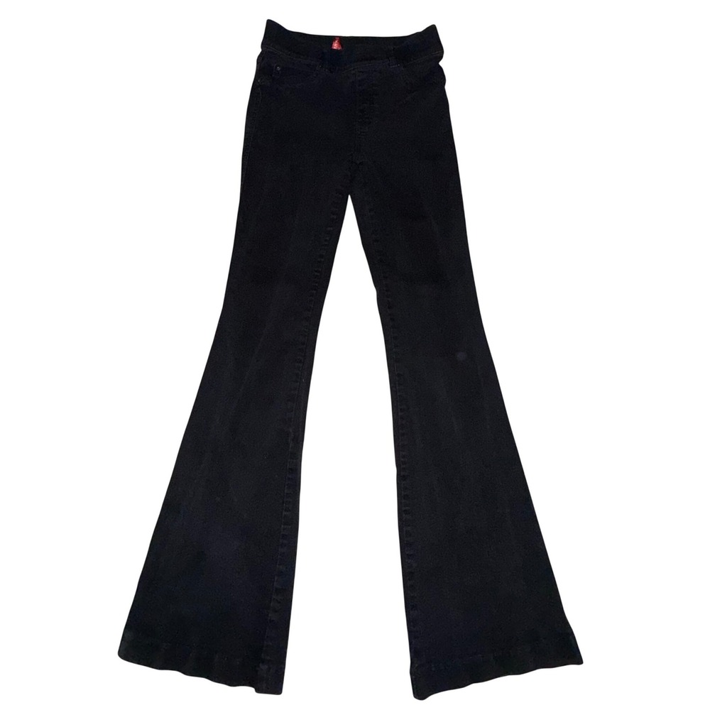 Spanx Flare Jeans Small Black Pull On High Rise Stretch Denim Retro Chic 20326R‎